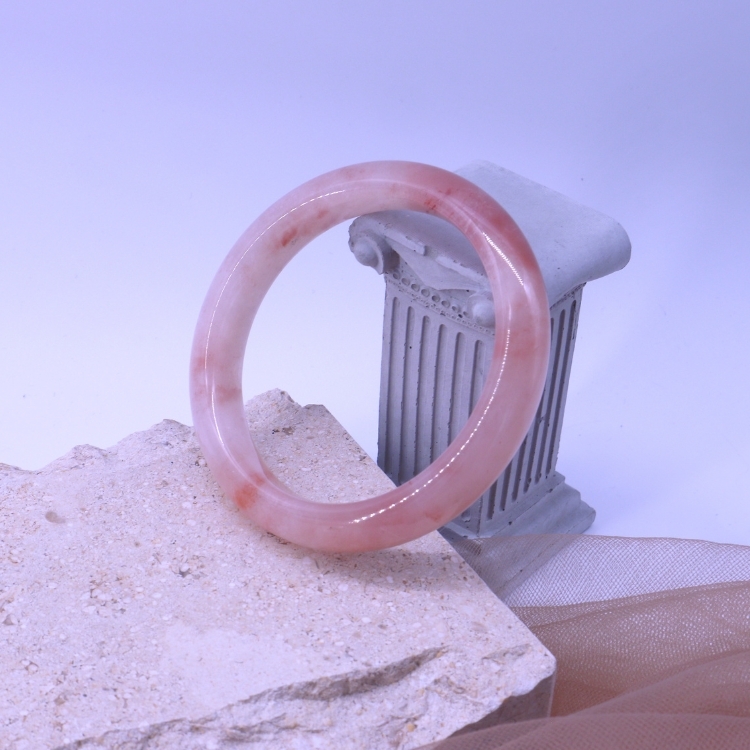 【天然石水晶手鐲】圈口尺寸54～55 西柚桃花釀/星光草莓晶