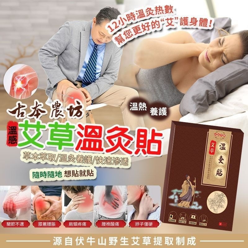 [2FZ1012] (K78) [現貨]  台灣🇹🇼古本農坊溫感艾草溫灸貼