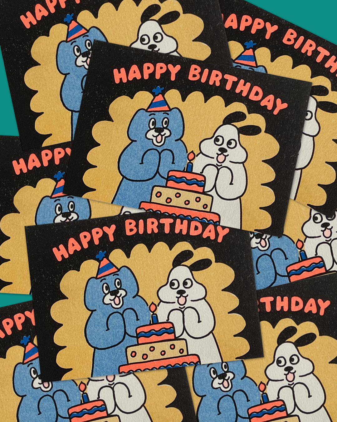 餃貓狗勾慶生明信片