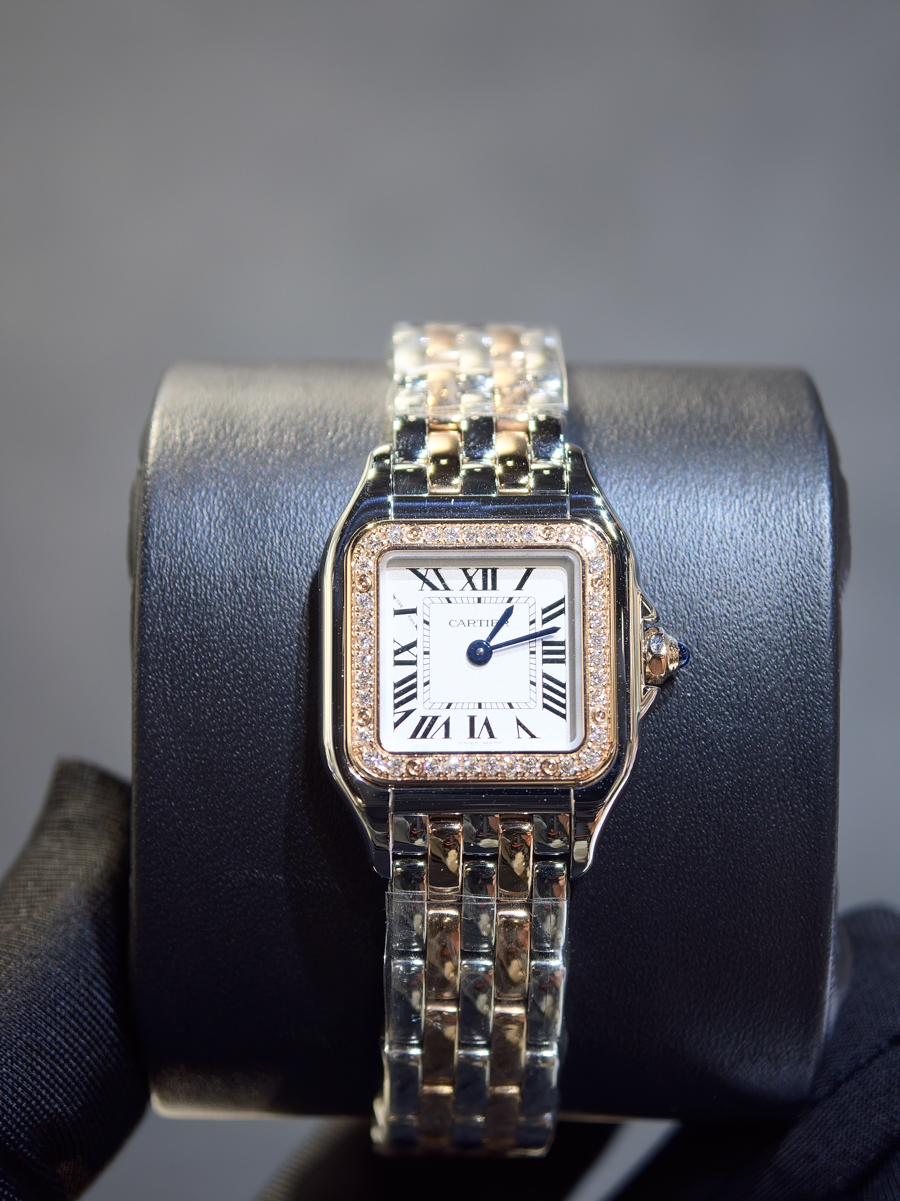 BRAND NEW CARTIER W3PN0014 WHITE DIAL SMALL MODEL PANTHERE DE CARTIER DIAMOND ROSE GOLD QUARTZ 30mm