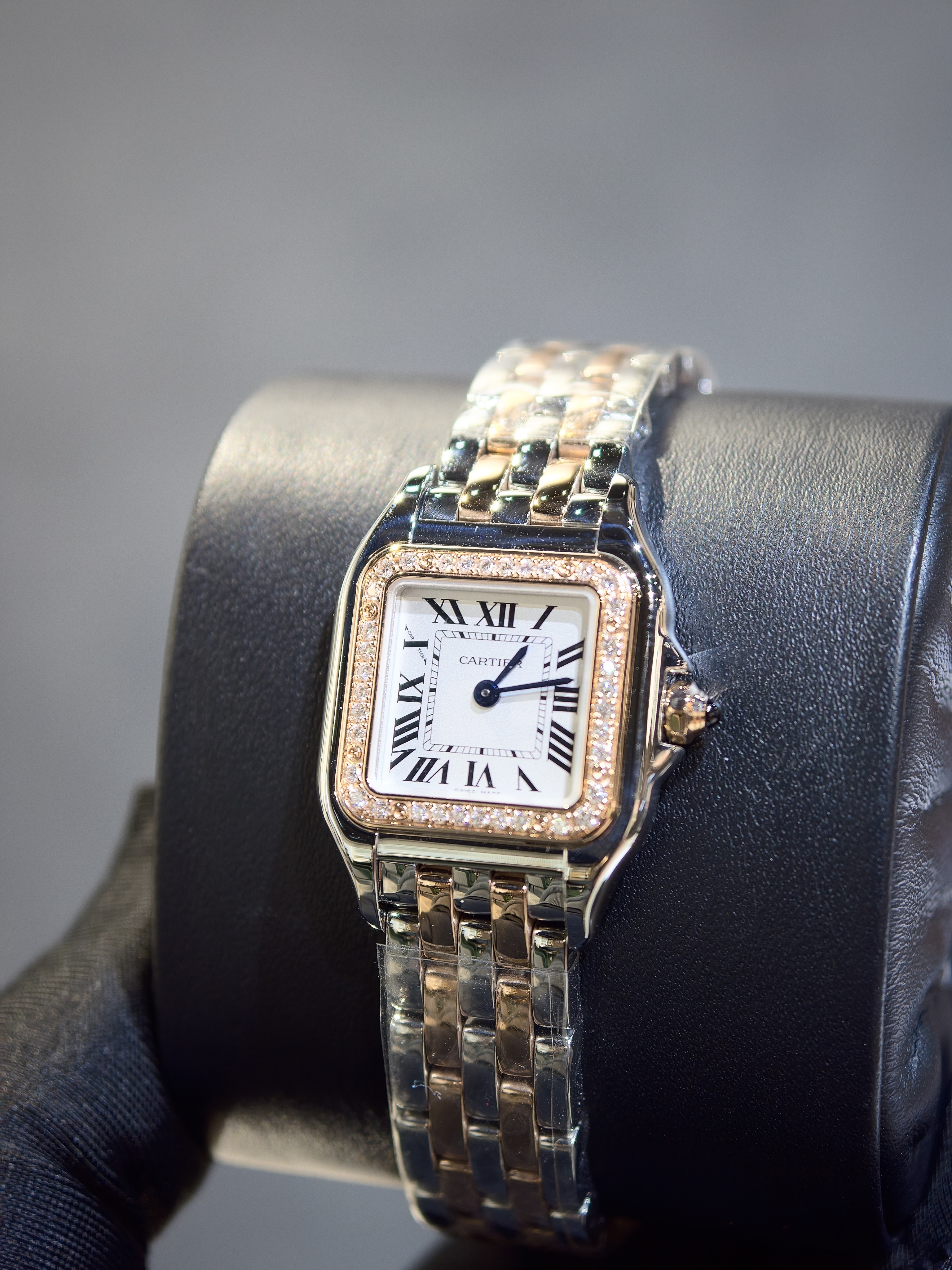 BRAND NEW CARTIER W3PN0014 WHITE DIAL SMALL MODEL PANTHERE DE CARTIER DIAMOND ROSE GOLD QUARTZ 30mm