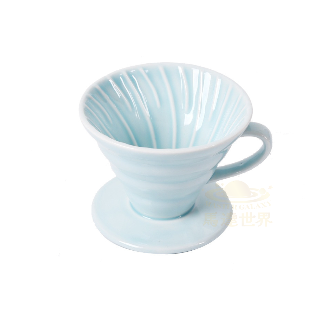 陶瓷手沖滴漏咖啡濾杯過濾器 (1-2 杯) - 淺藍色
