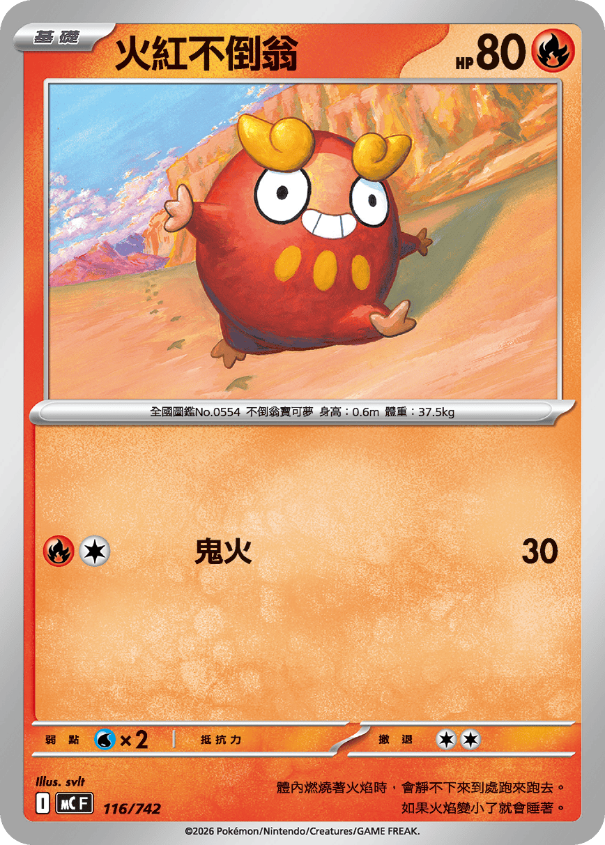 MCF 116/742 火紅不倒翁