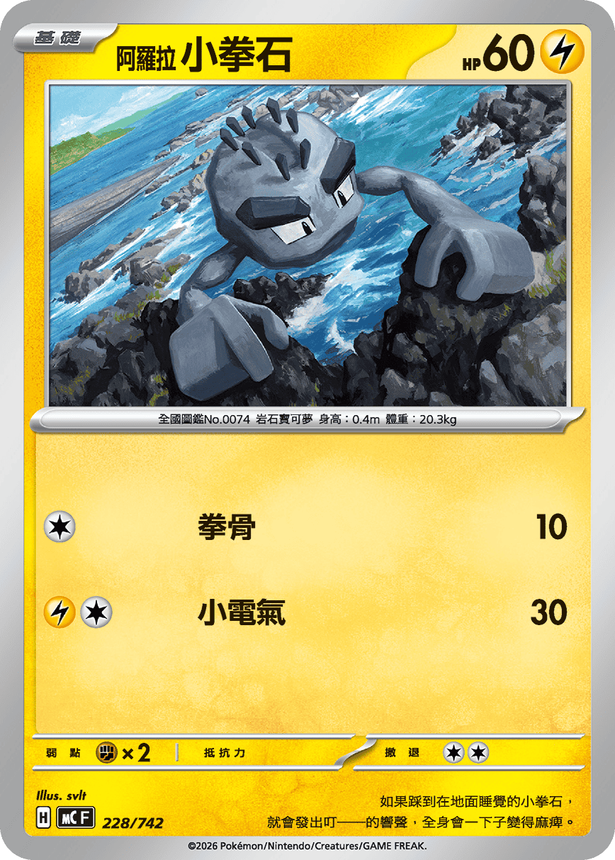 MCF 228/742 阿羅拉 小拳石