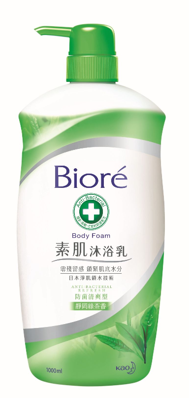 碧柔防菌清爽型素肌沐浴乳1000ml（靜岡綠茶香）