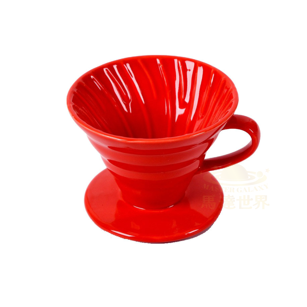 陶瓷手沖滴漏咖啡濾杯過濾器 (1-2 杯) - 紅色