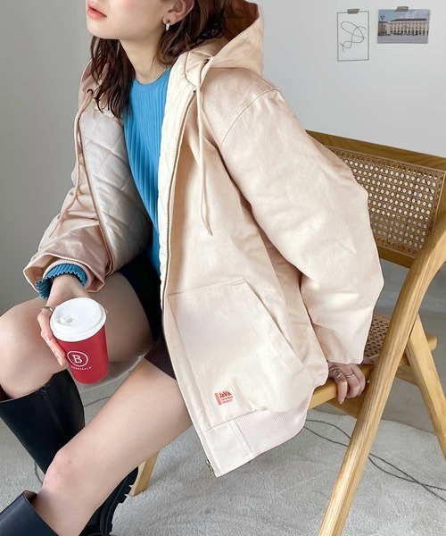 日本🇯🇵連線 JAVA 牛仔布絎縫連帽寬鬆拉鍊外套 男女可穿 寬鬆 Oversized 長袖 外套 夾克 連帽外套 4色(任買兩件7-11免運)/預購