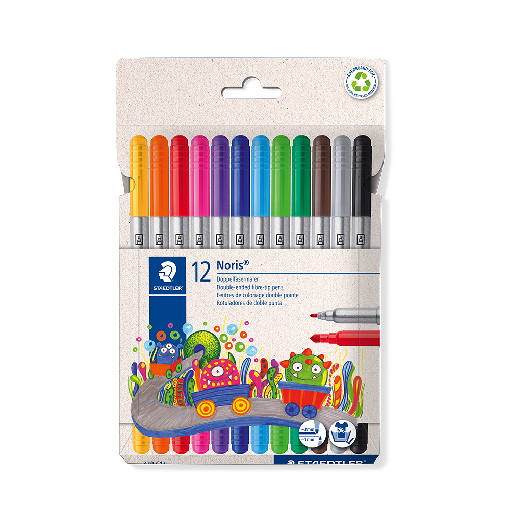 【STAEDTLER 施德樓】快樂學園 雙頭水易洗彩色筆12色組 MS320C12