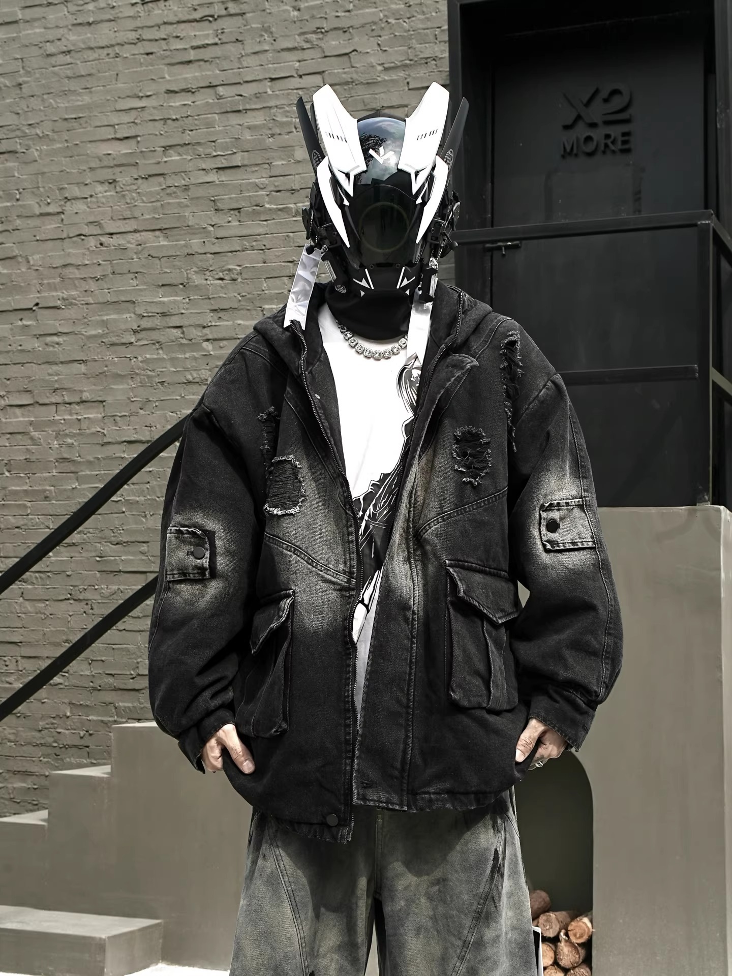 𝙏𝙀𝘾𝙃𝙒𝙀𝘼𝙍 廢土重工洗水牛仔外套