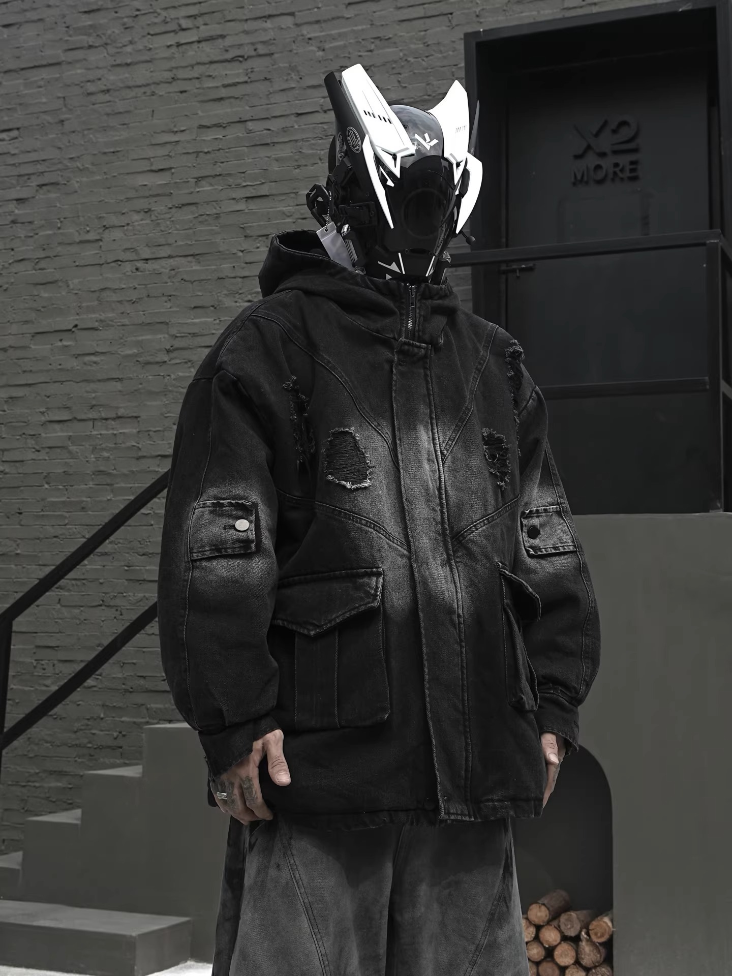 𝙏𝙀𝘾𝙃𝙒𝙀𝘼𝙍 廢土重工洗水牛仔外套