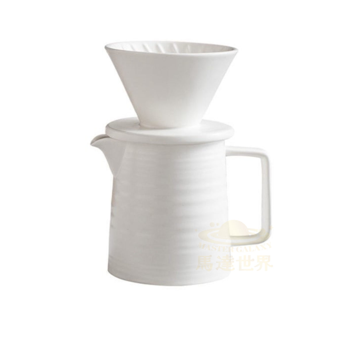 陶瓷手沖滴漏咖啡濾杯過濾器套裝 - 白色