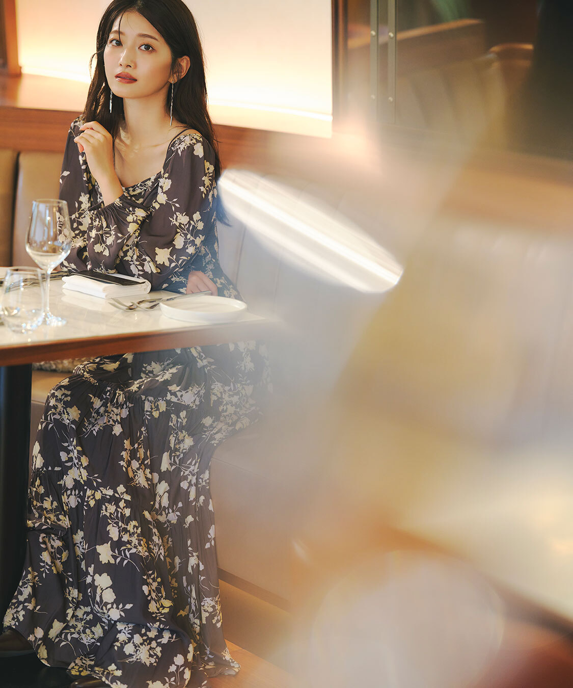 [預購]折扣COCO DEAL 抽皺層次花卉洋裝