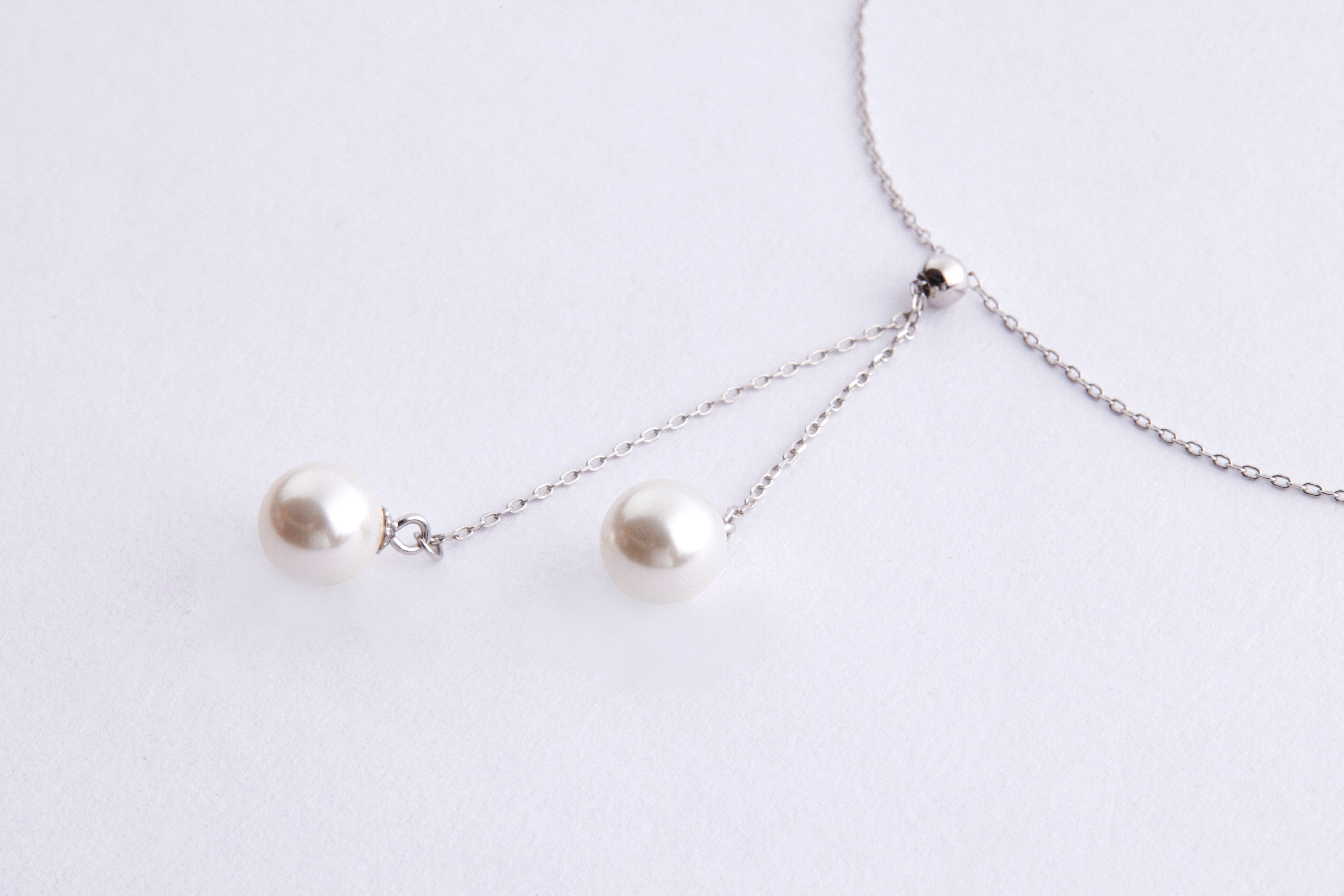 N1170 | 純銀施家水晶珍珠Y字項鍊