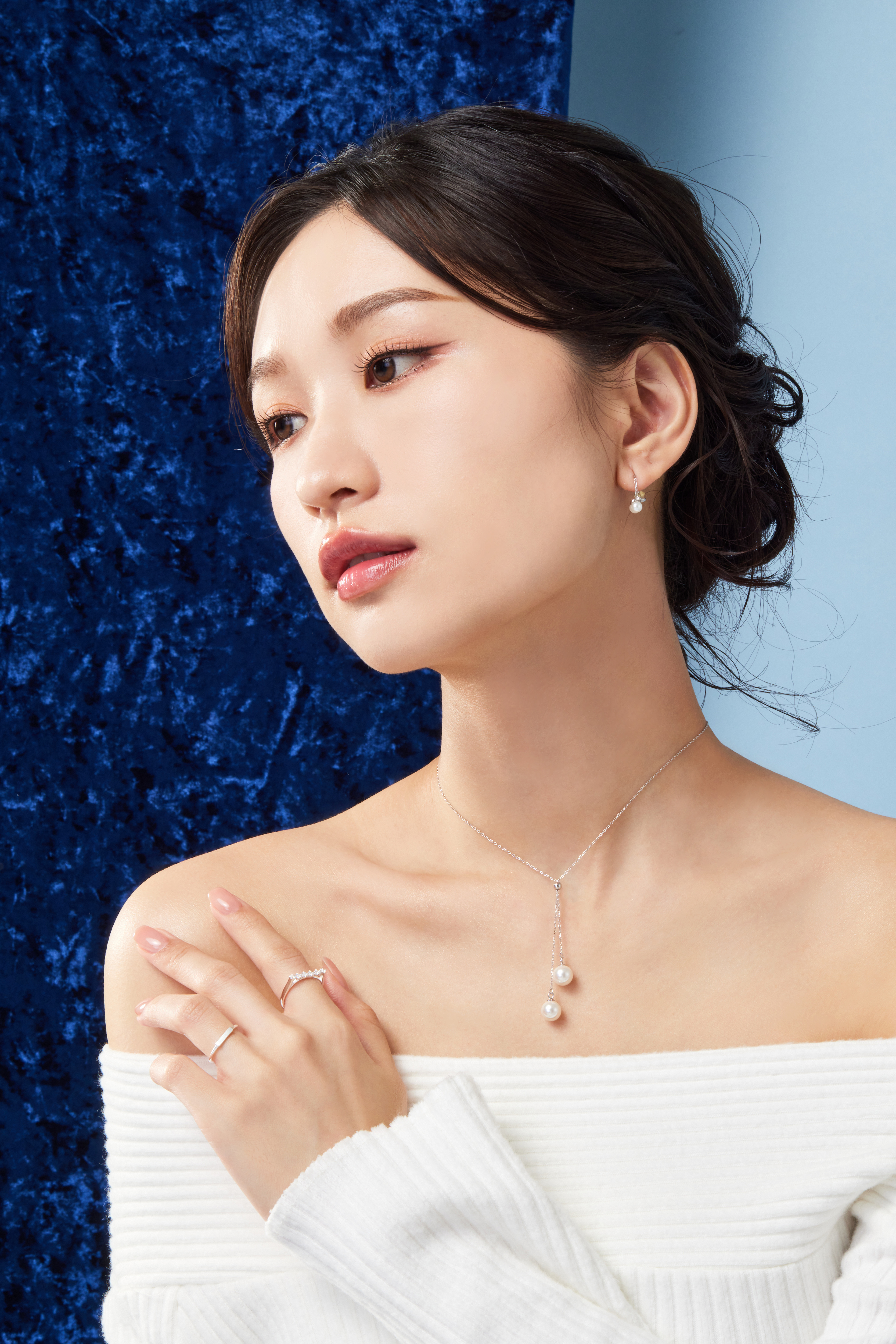 N1170 | 純銀施家水晶珍珠Y字項鍊