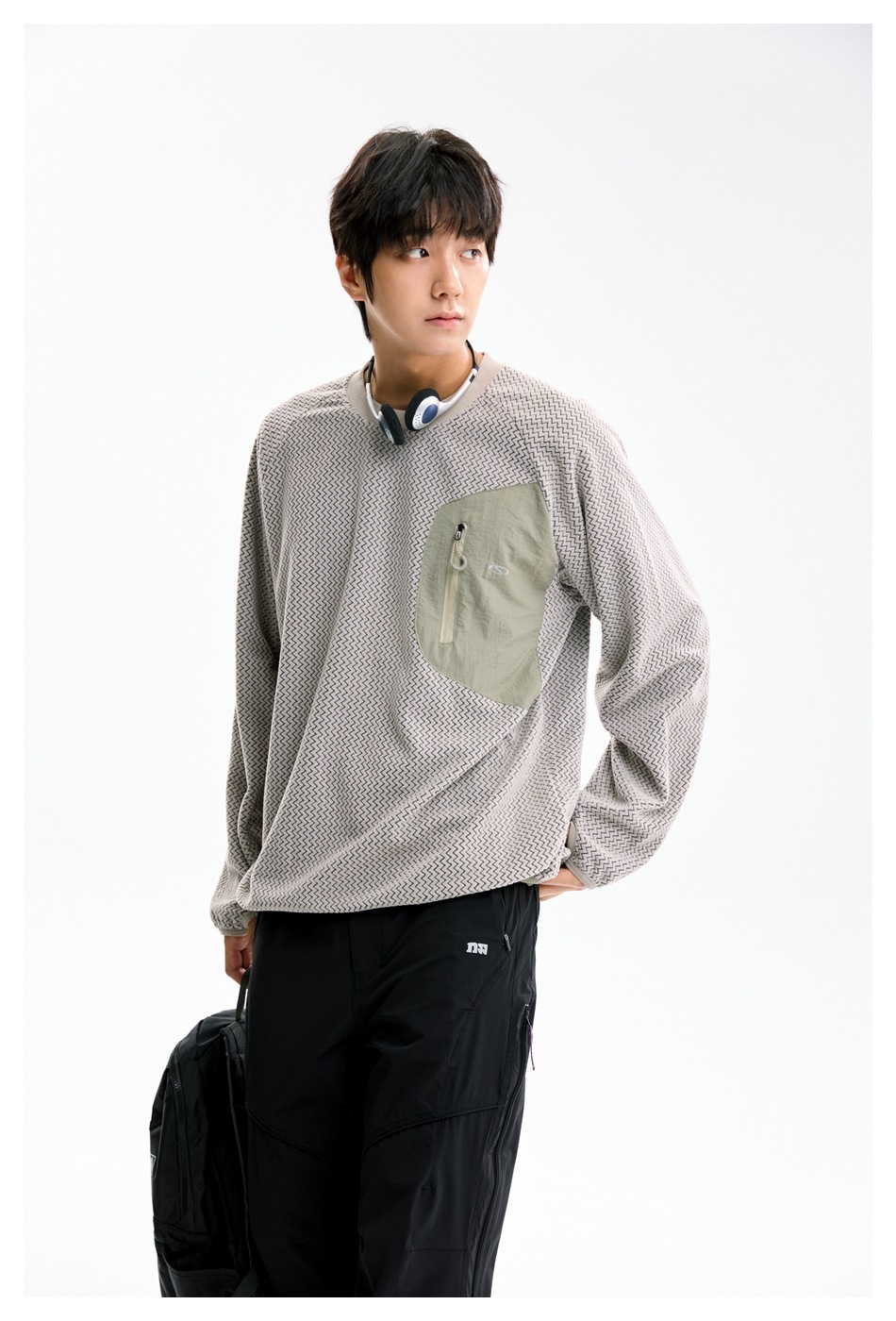 1M16 幾何紋路口袋工裝上衣 兩色