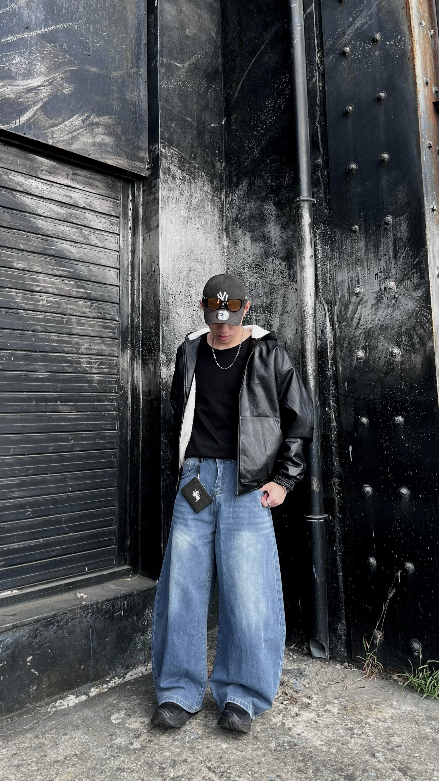 羊羔毛連帽皮外套