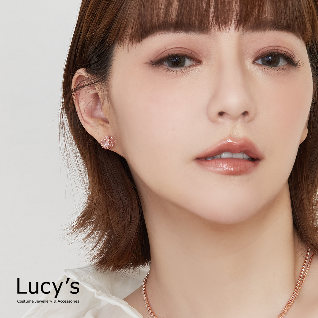 粉鑽球 耳環 (125289)