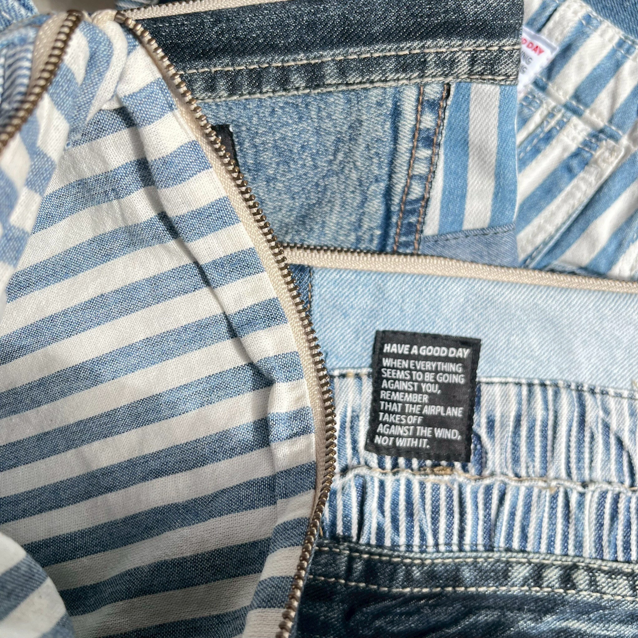 [夜空に月と星] 丹寧拉鍊收納包 | yozora012