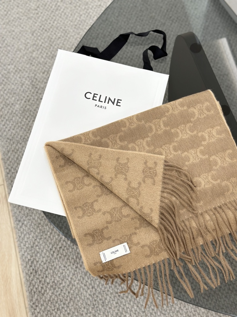 CELINE Scarf In Monogram Cashmere