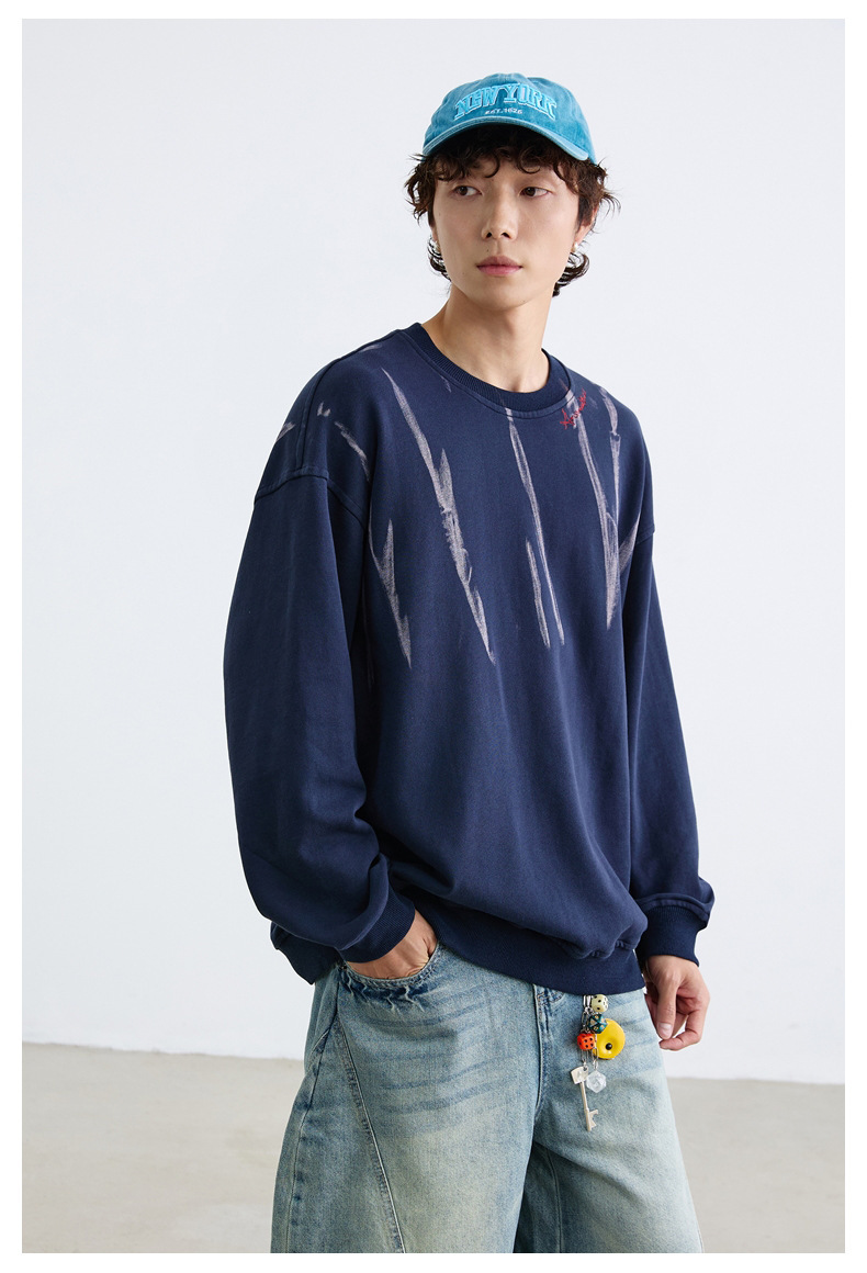 1M03 水墨風印花刺繡大學TEE 三色