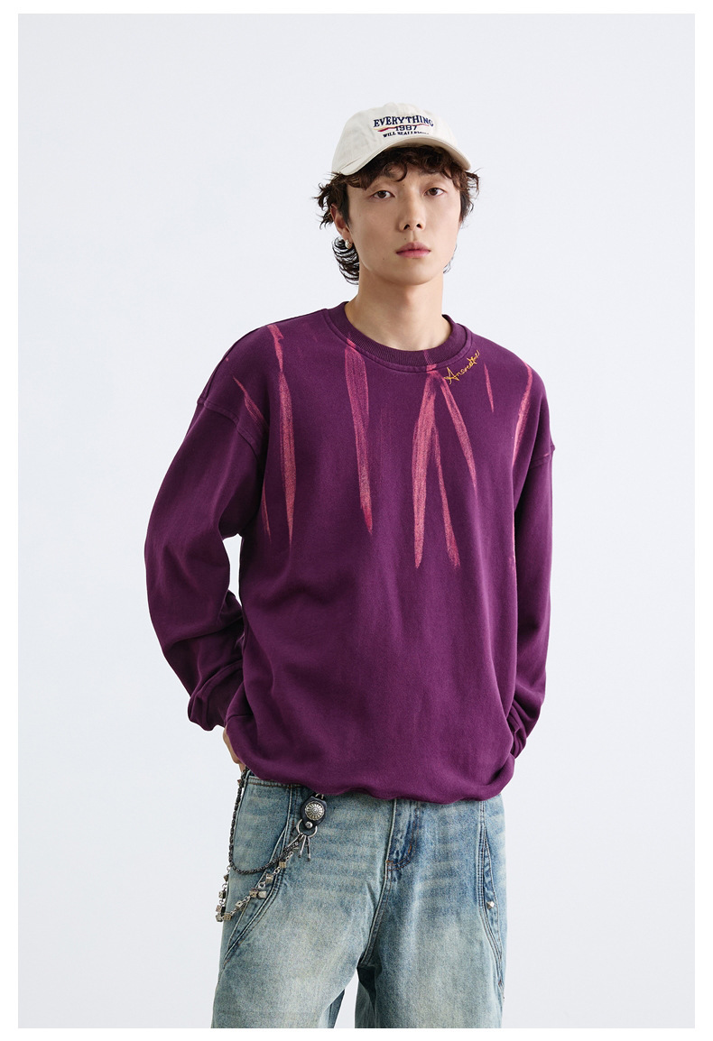 1M03 水墨風印花刺繡大學TEE 三色