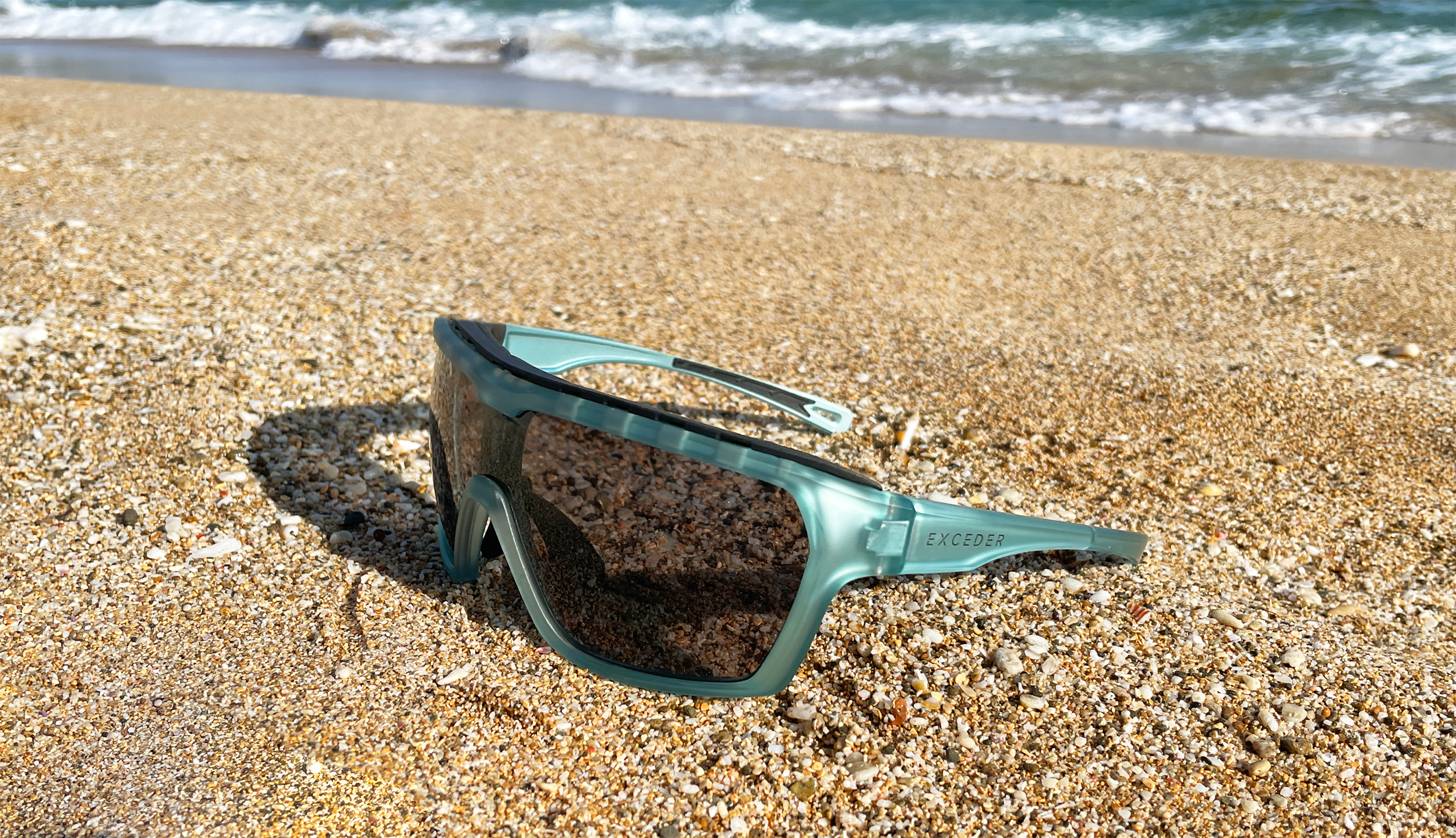 台灣製造 藍色 透明 大 運動眼鏡