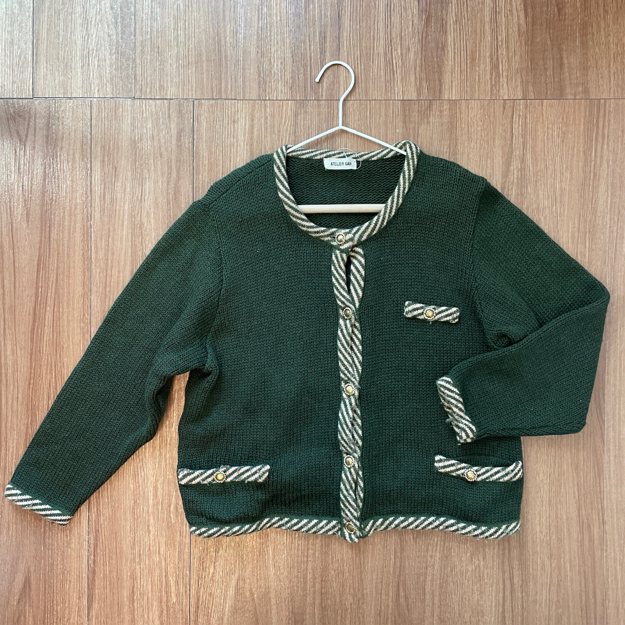 綠意盎然羊毛古著毛衣