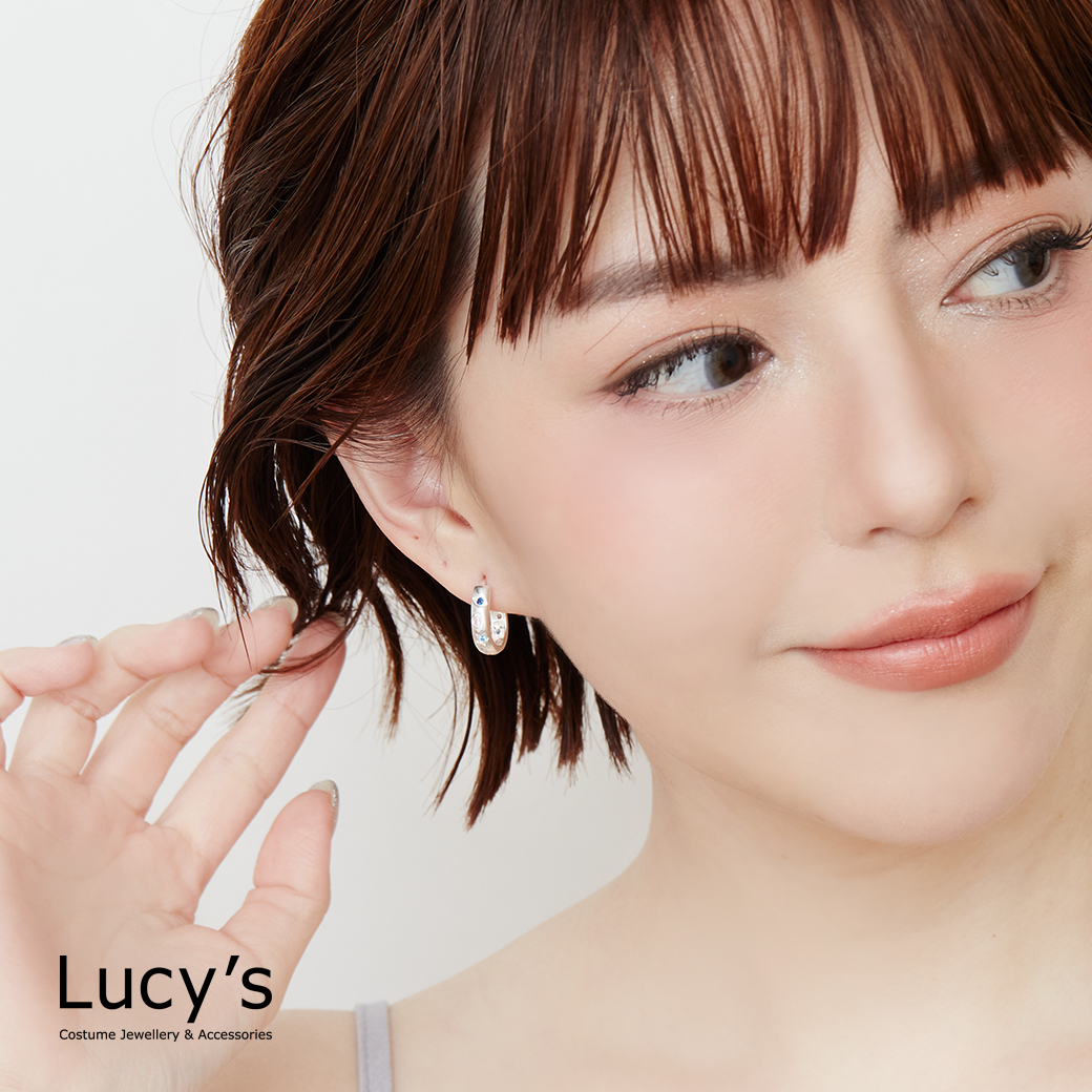 925純銀 繽紛幾何 易扣耳環 (122992)