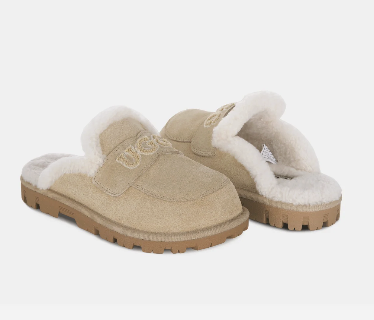 【2色入】UGG Ozlana Estela Logo Shearling Slipper