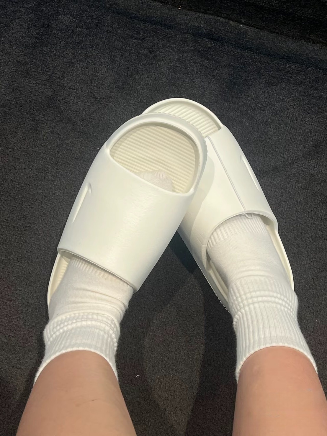 NIKE Calm Slippers Slide SaiL 白 全防水 厚底 女鞋 DX4816-100