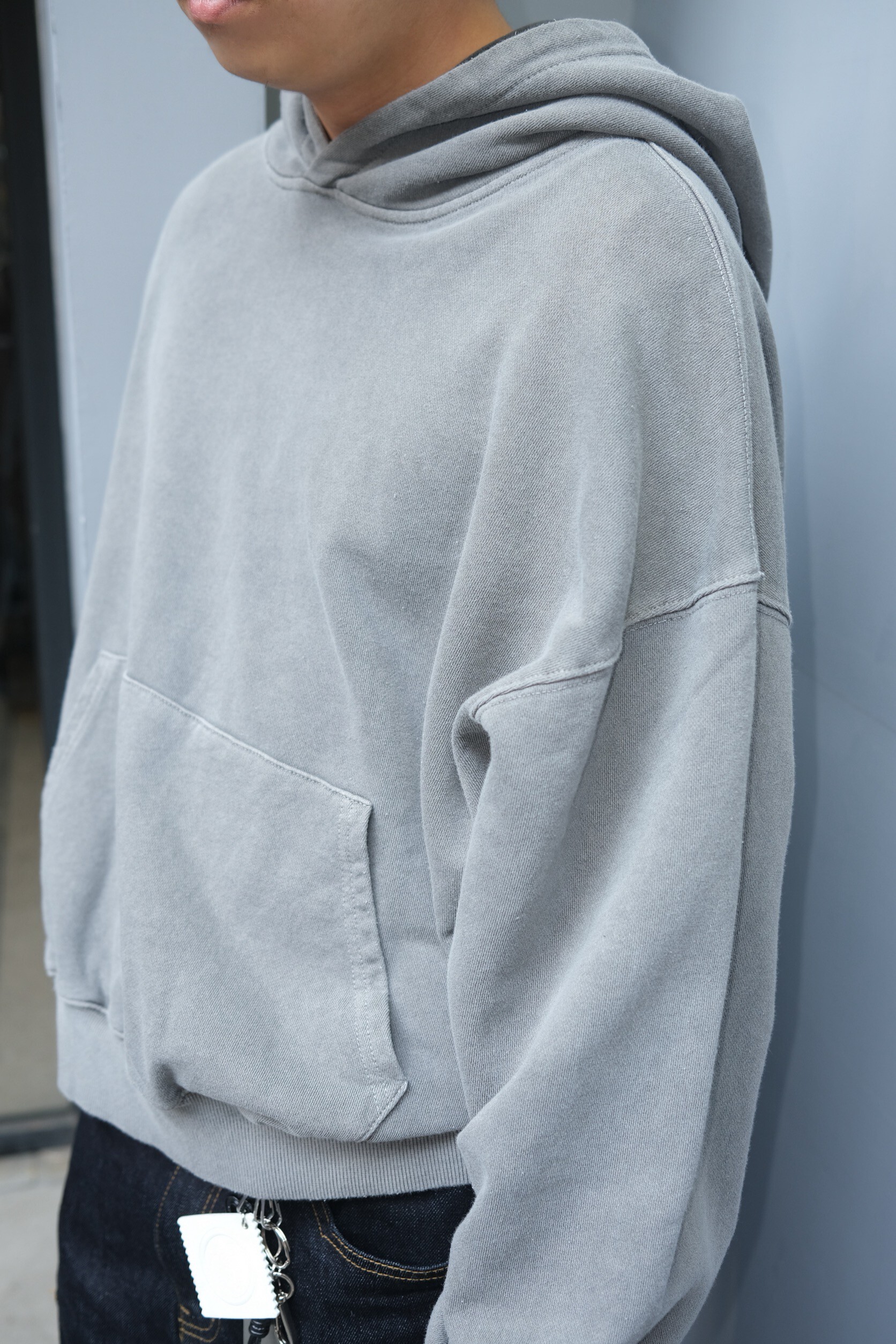 韓國水洗寬短帽T