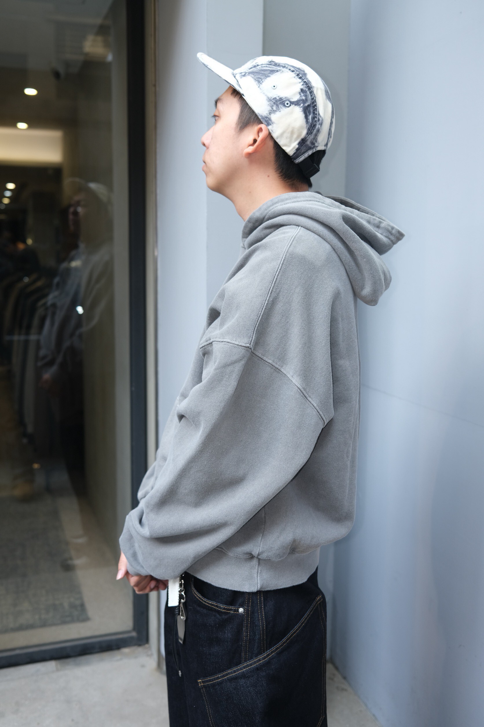 韓國水洗寬短帽T