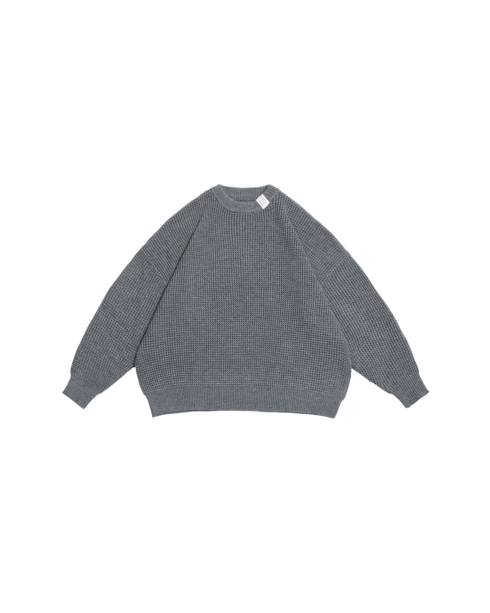 PERSEVERE WAFFLE-KNIT SWEATER - GREY