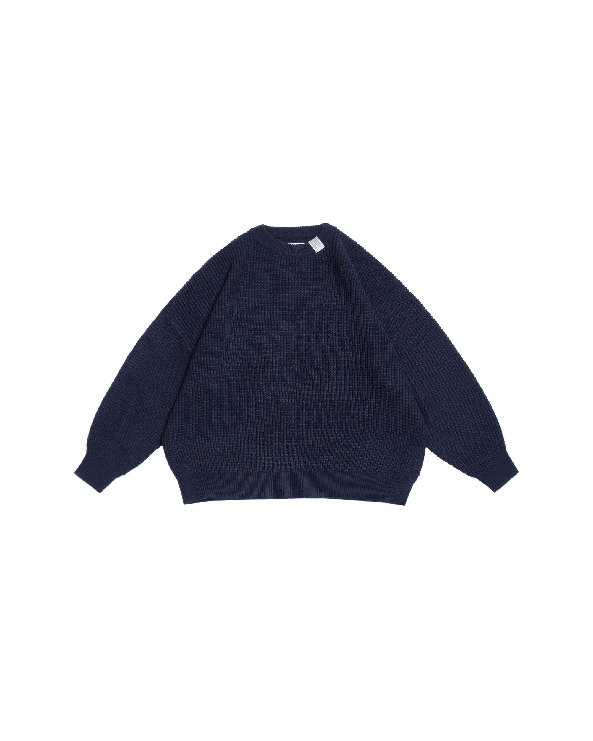 PERSEVERE WAFFLE-KNIT SWEATER - NAVY