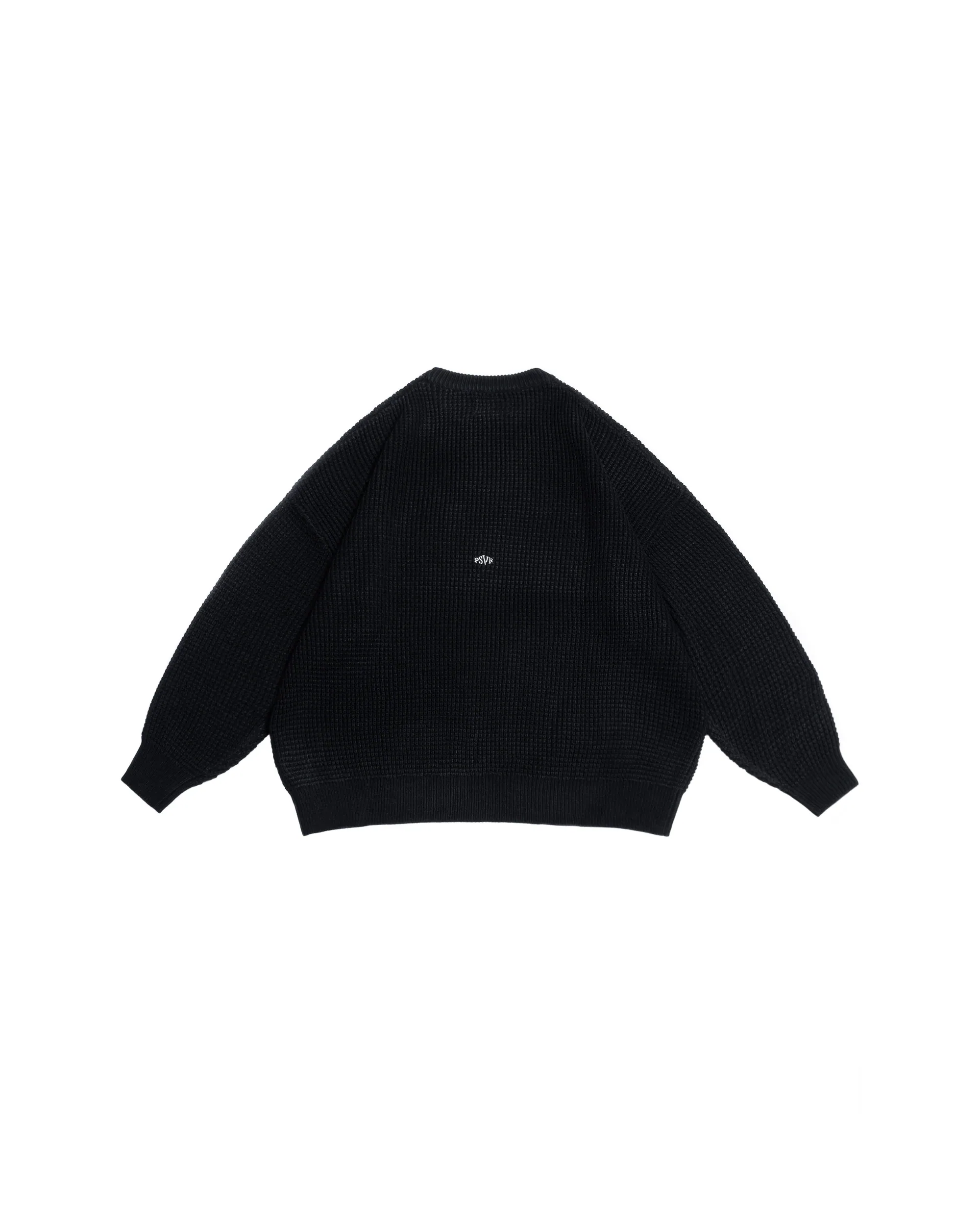 PERSEVERE WAFFLE-KNIT SWEATER - BLACK