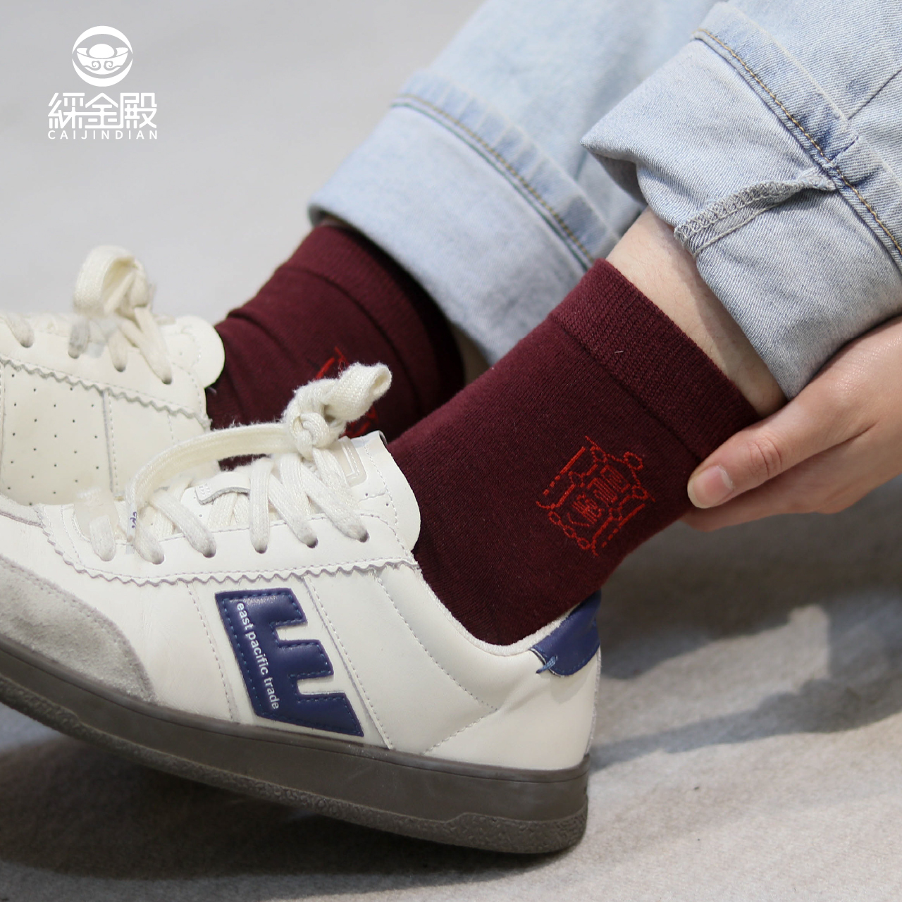 開運襪系列 - 轉運襪｜深紅色｜正能量｜襪子｜七星連珠｜鴻運當頭【綵金殿】