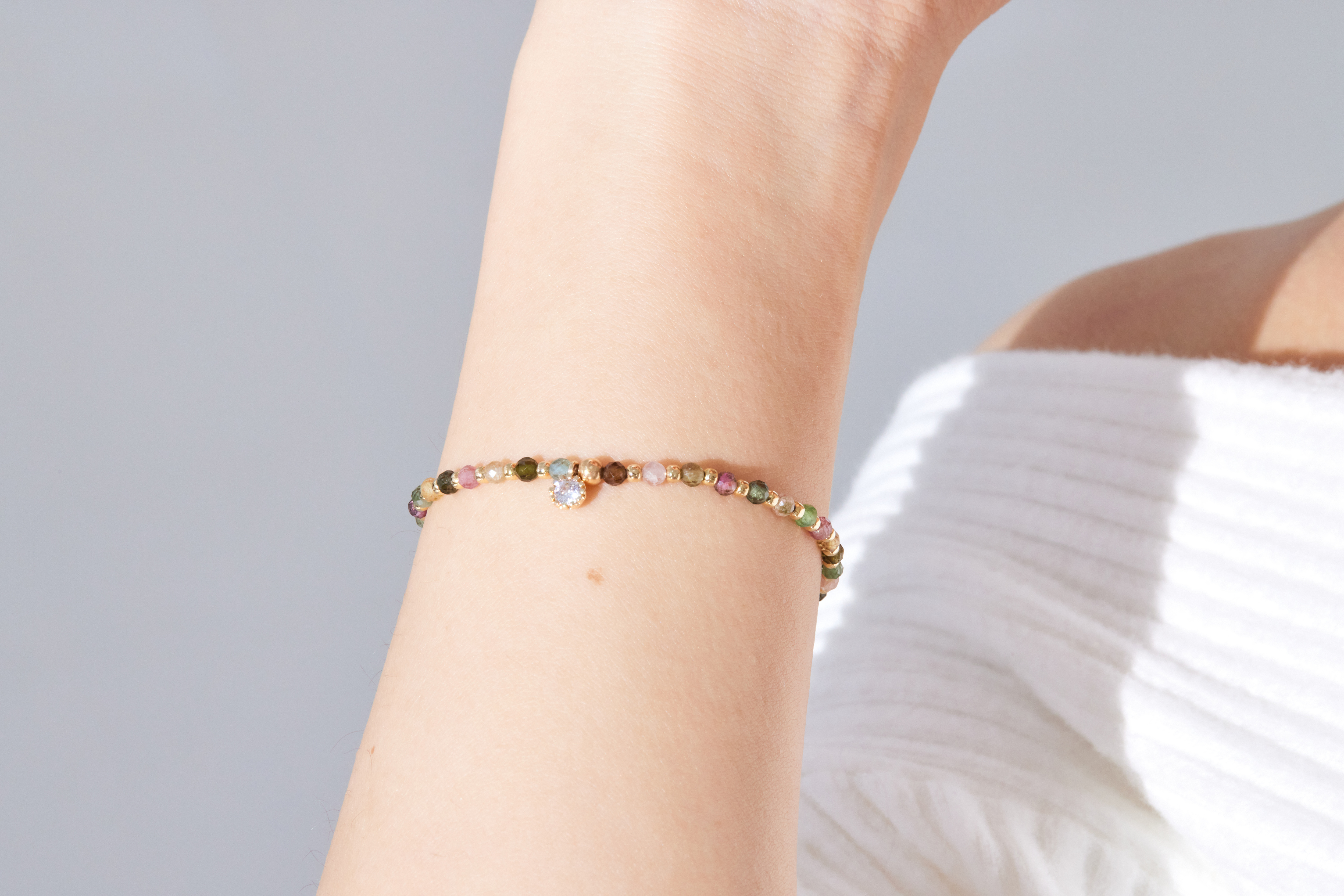 B644 | 14kgf碧璽鋯石彈性手鍊