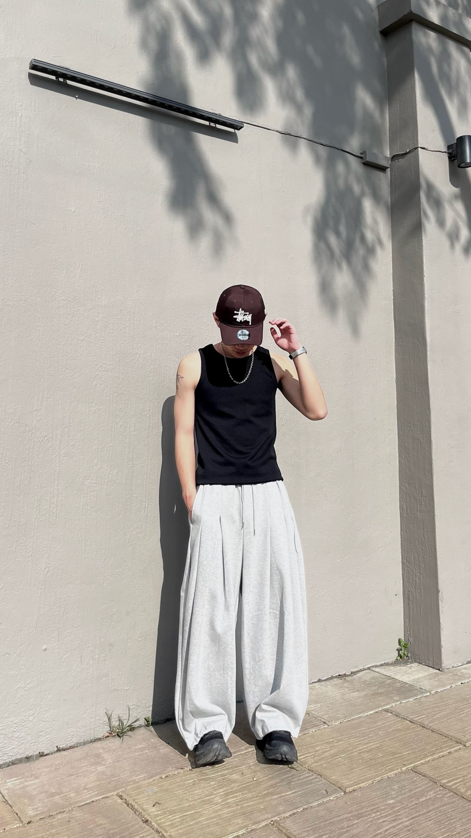 正韓 立挺摺皺寬鬆氣球褲 (2colors)