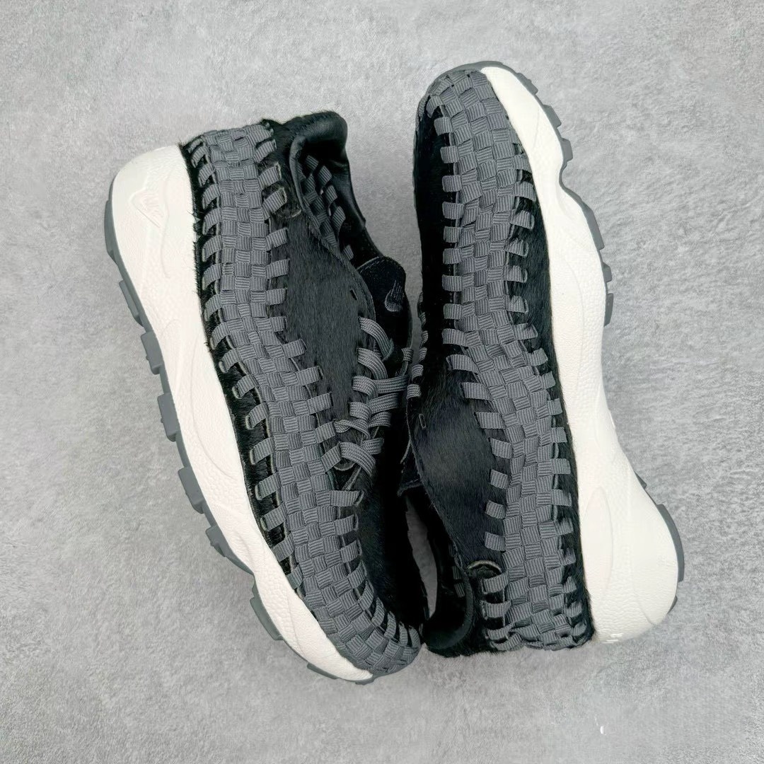 Nike Air Footscape Woven 女鞋 黑 灰 馬毛 編織 休閒鞋 染色輕微瑕疵 FB1959-001