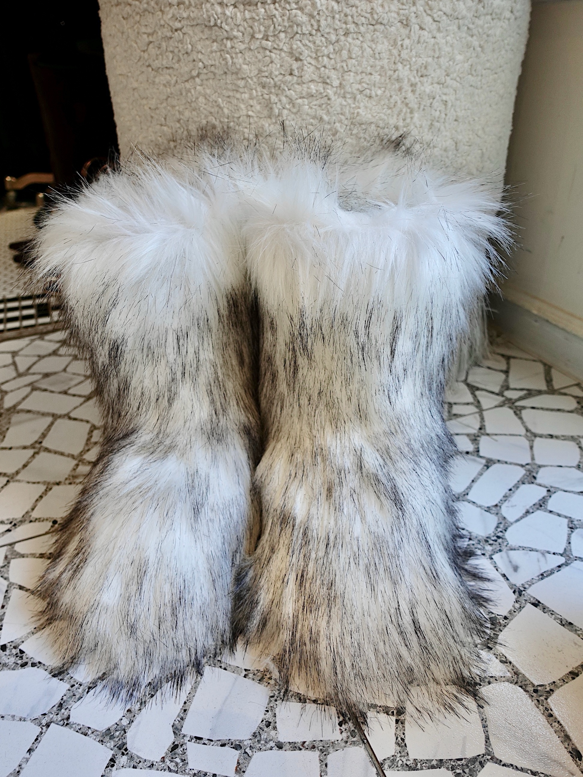 Wild White白色 Vegan毛毛皮草短靴