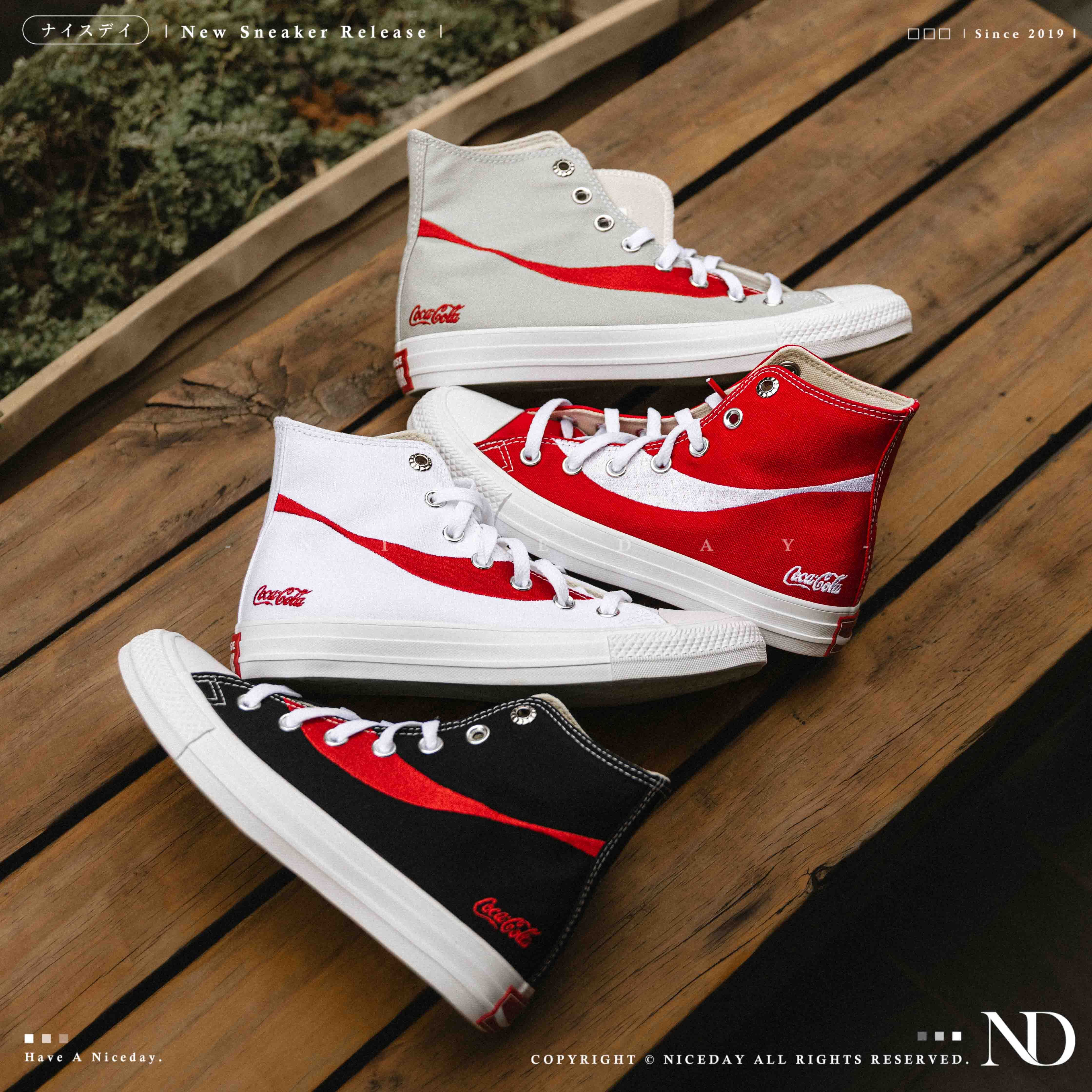 NICEDAY 現貨 CONVERSE x COCA-COLA 聯名款 ALL STAR 紅 黑 灰 白 可口可樂 可樂 高筒 帆布鞋