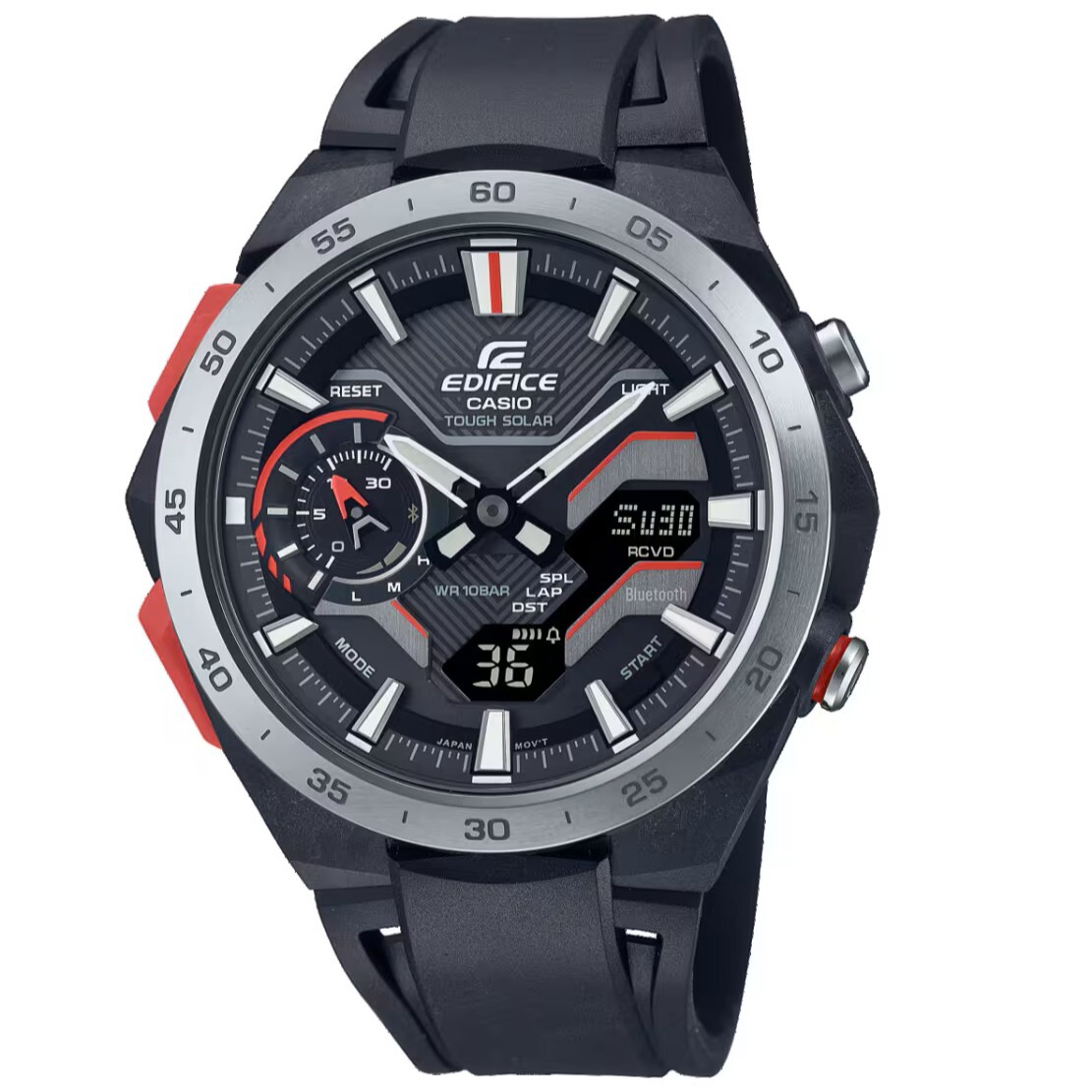 【CASIO 卡西歐】EDIFICE 感受方程式賽車在賽道上疾速奔馳的純粹快感 ECB-2200P-1A