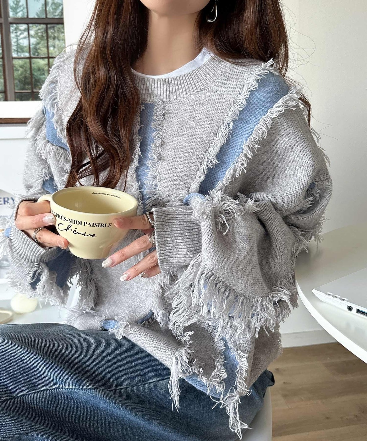 <情侶必備😍>日本 Classical Elf 流蘇 撞色 寬鬆 針織衫 6色