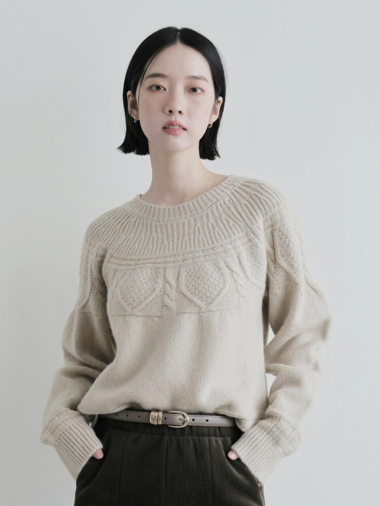 2603 立體勾花針織上衣