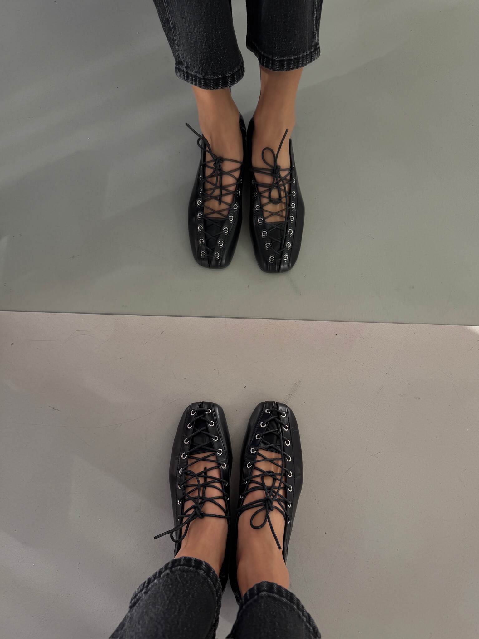 lace up ballet flats
