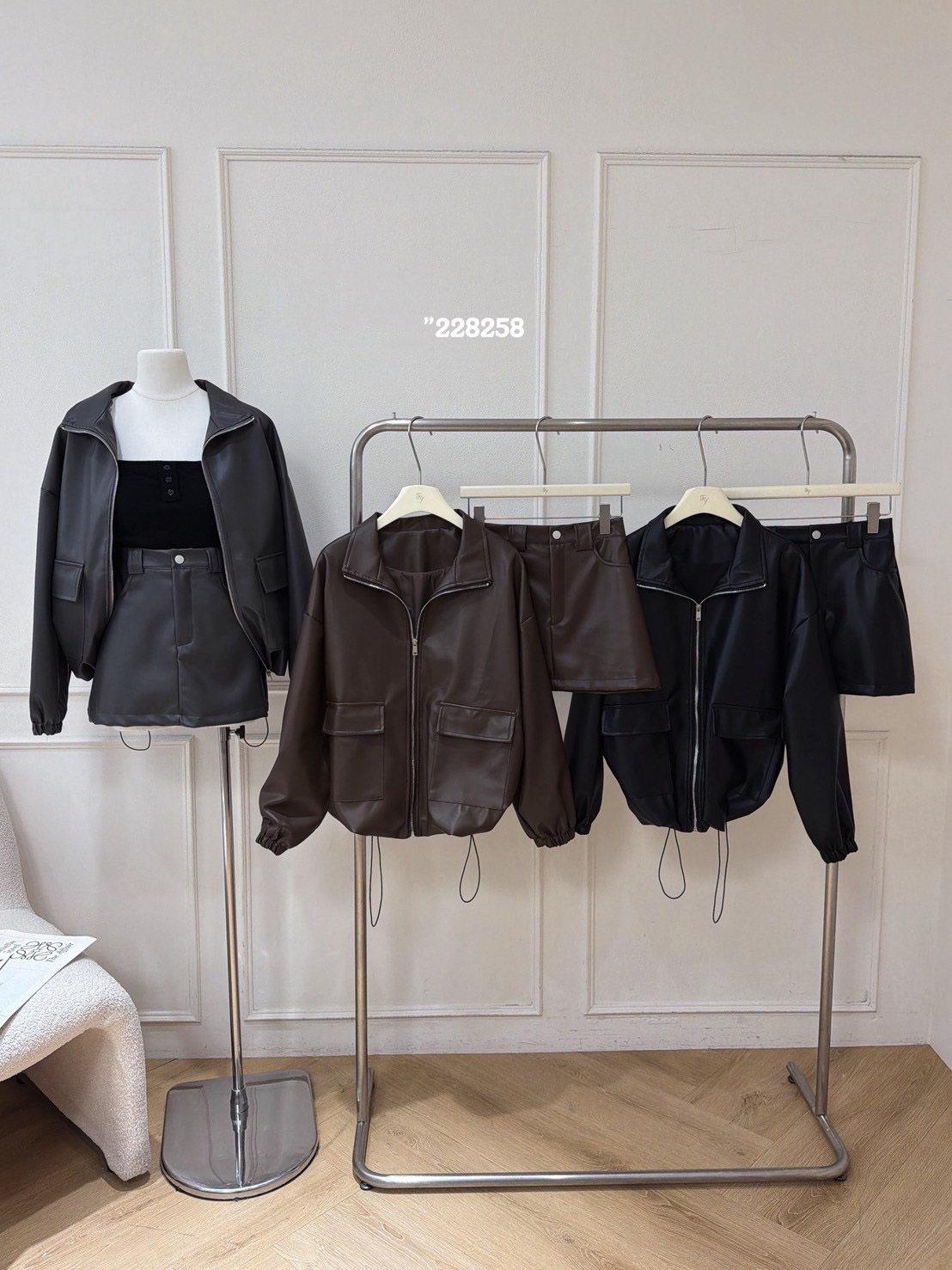 質感皮套裝(外套+短裙) RF2282