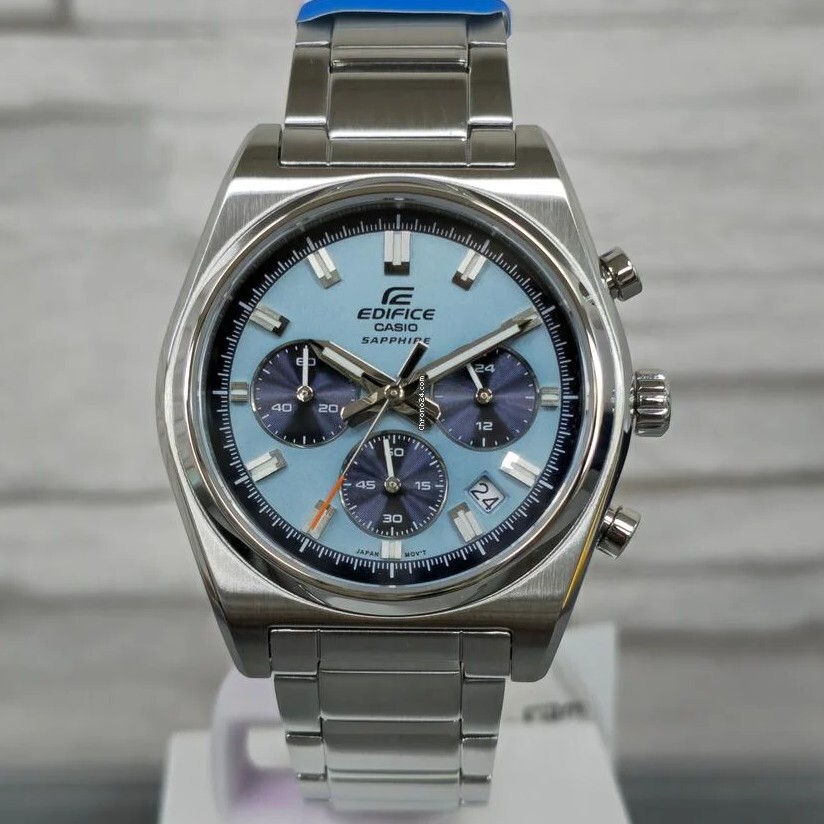 預購款【CASIO 卡西歐】EDIFICE 搶眼的條型時標搭配傳奇性 呈現經典運動設計 EFB-730D-2BV