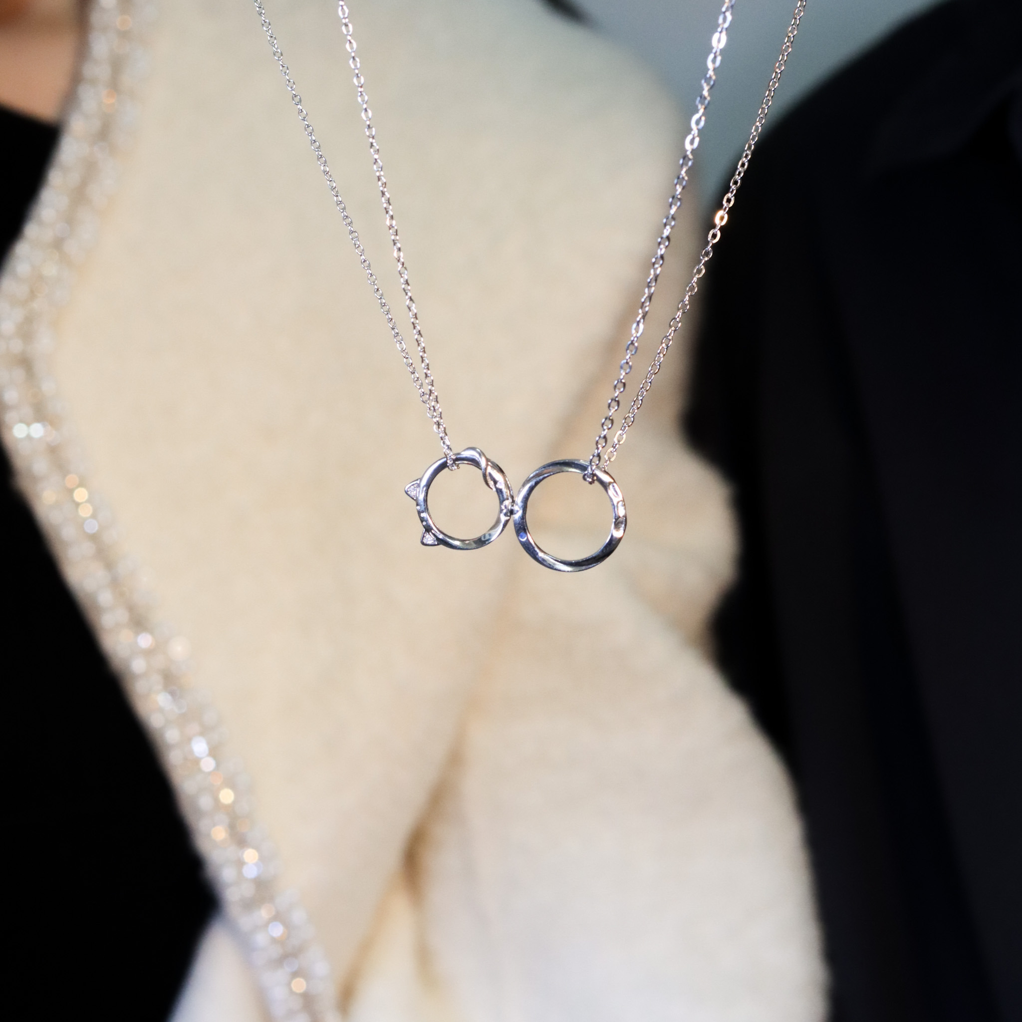 | 925純銀 | 喵趣陪伴情侶項鍊 （男款 /女款） | NE1550 |