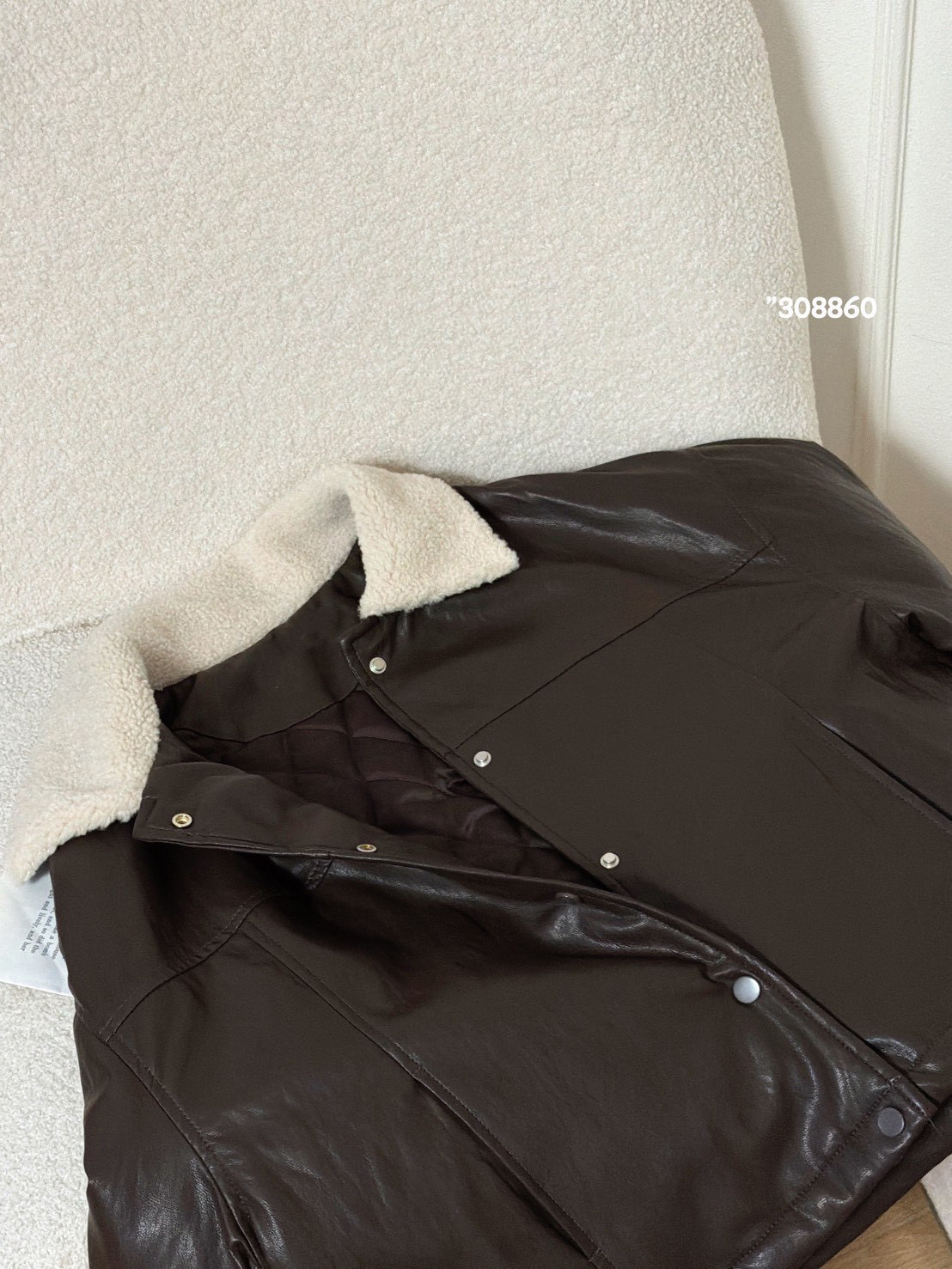 羊羔毛領皮革外套 RF3088