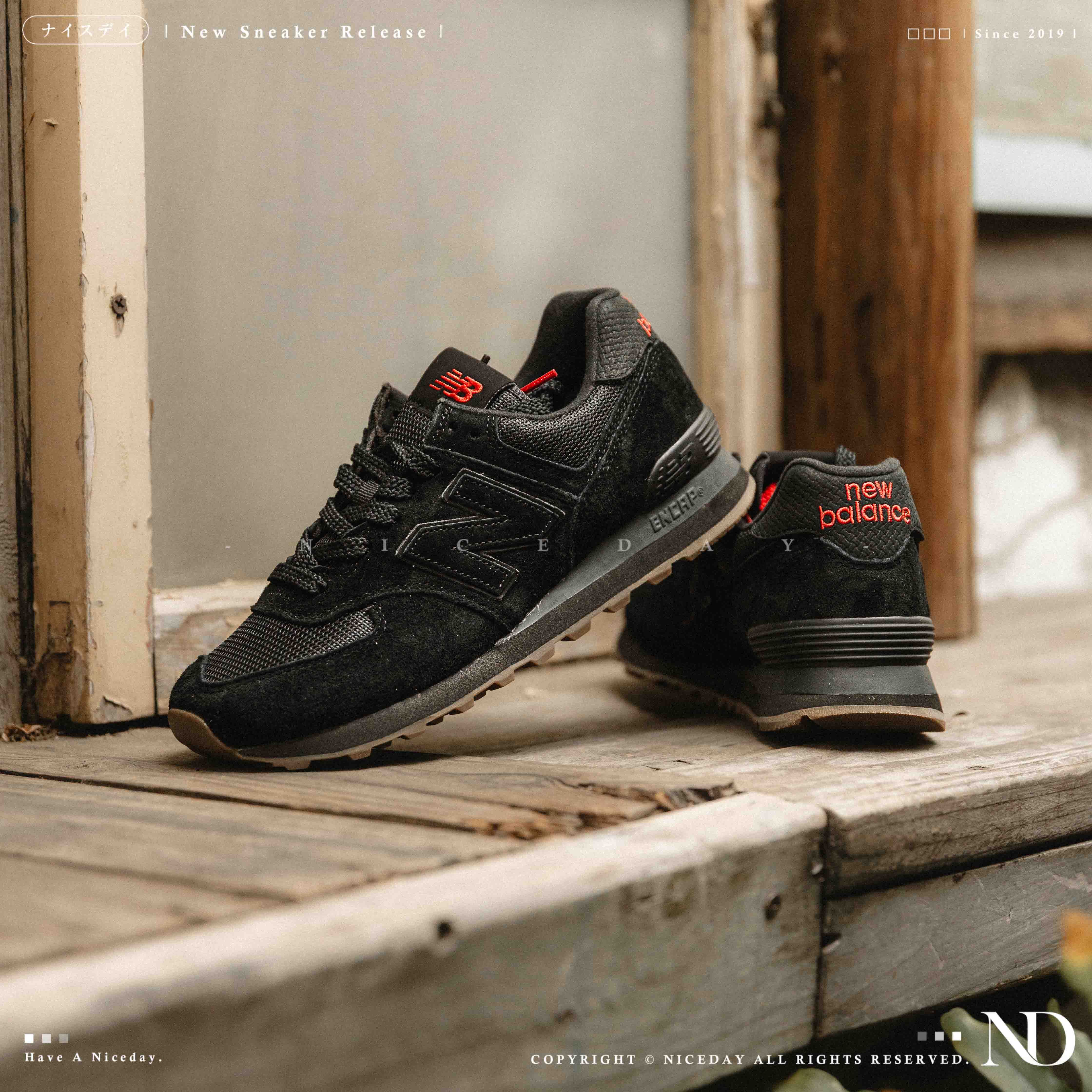 NICEDAY 現貨 New Balance 574 黑 麂皮 黑紅 紅黑 CNY 馬年 新年 春節 U57478HM